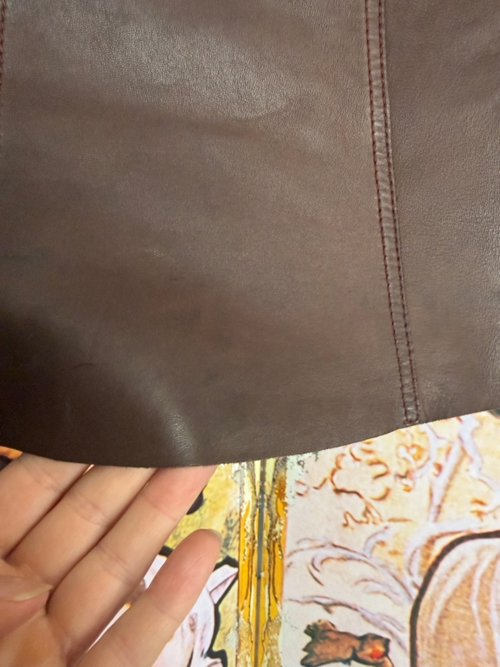 Diesel Vintage Chocolate Soft Leather Wrap Mini Skirt with Button Accent - Picture 14 of 17